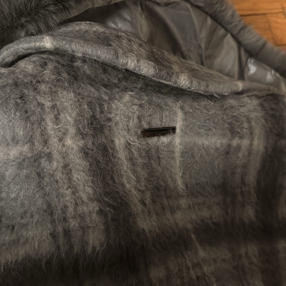 NWT - Vince Camuto Coat blue/graySize M Women's with Faux Fur detachable Collar - Picture 7 of 7